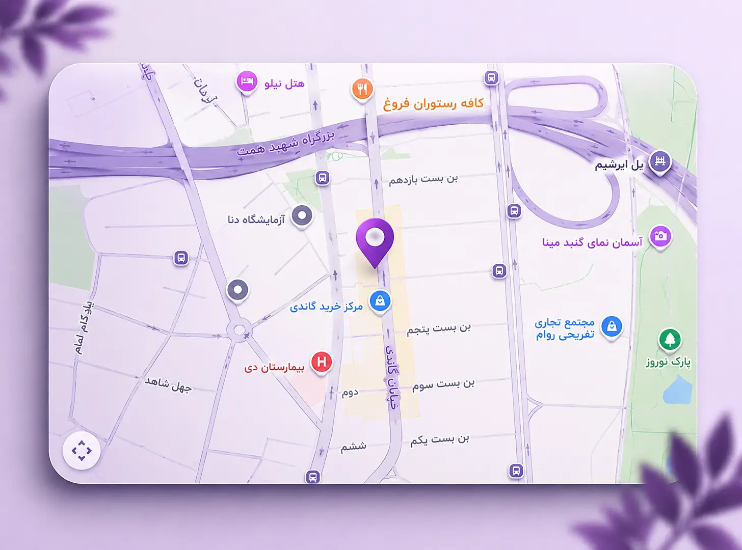 نقشه مطب دکتر مروتی