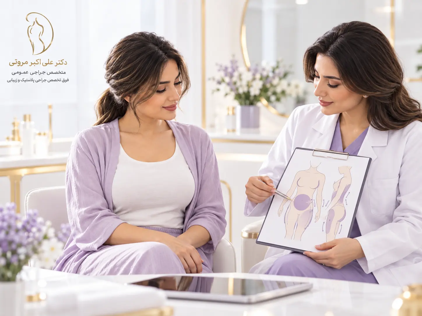 بررسی شرایط بدن و میزان چربی موضعی قبل از انجام پیکرتراشی